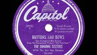 1948 HITS ARCHIVE: Buttons And Bows - Dinning Sisters \u0026 Art Van Damme