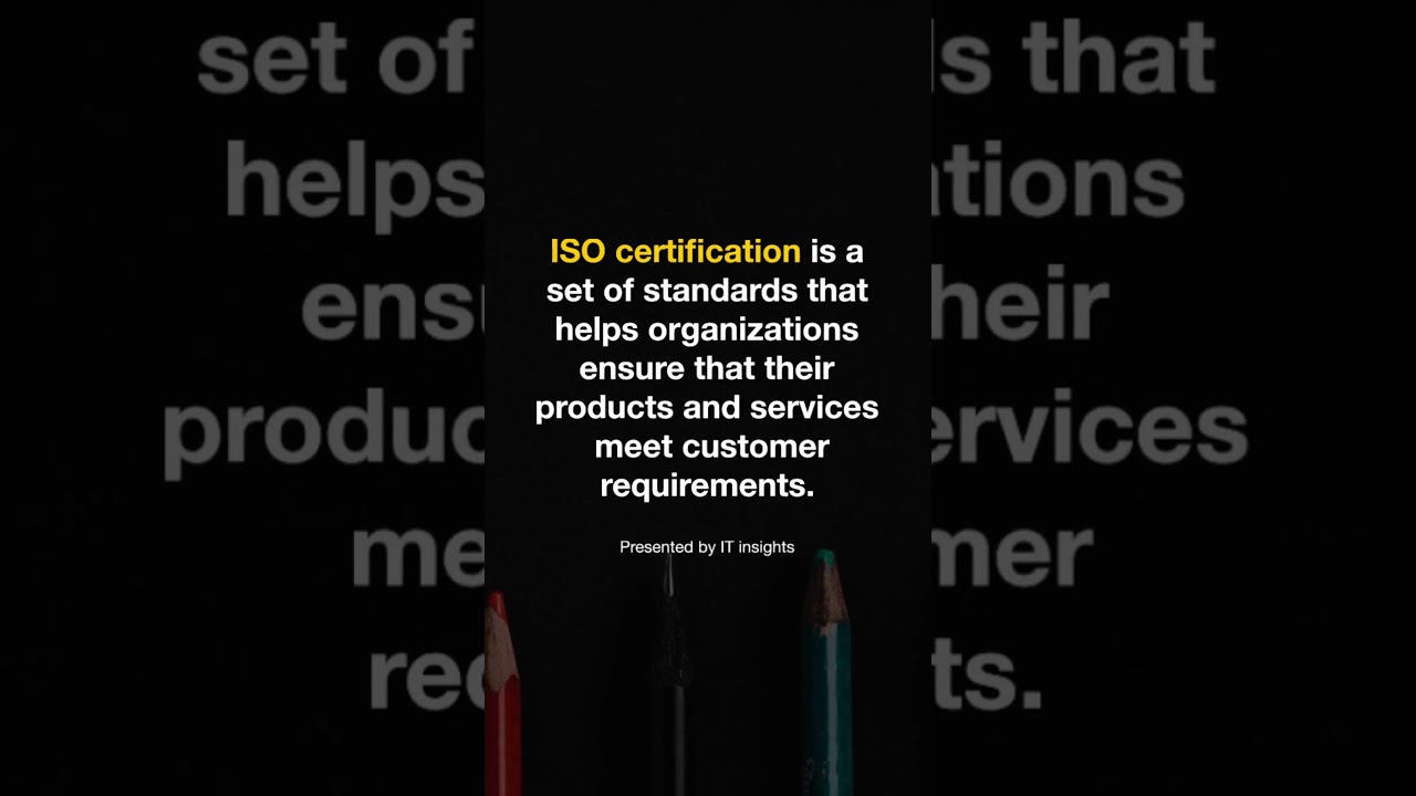 What is ISO certification #informationtechnology #software #technology