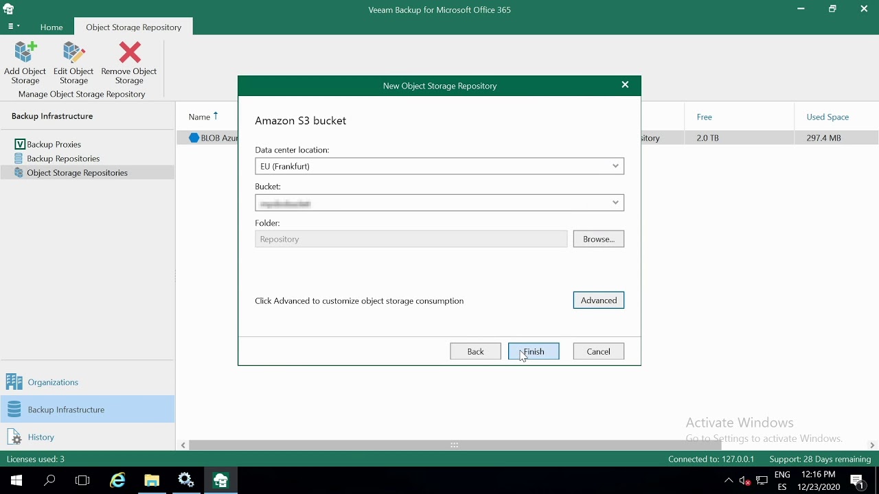 Backup de Office 365 a almacenamiento de objetos: <br><small>AWS S3 y Azure Blob video