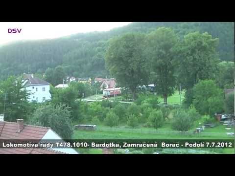 Borač - odjezd lokomotivy T478.1010 (Bardotka, Zamračená) ze stanice, HQ zvuk