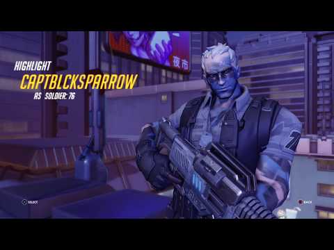 Overwatch with #CaptBLCKSparrow soldier 76 triple helix kill