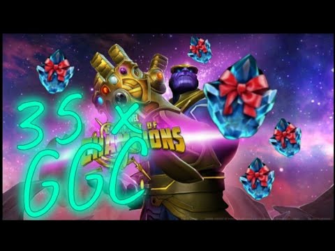 HUGE 35 x Greater Gifting Crystals XMAS DAY! - The Hunt for THANOS! - Marvel Contest of Champions