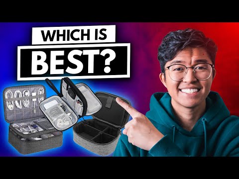 BAGSMART Electronics Organizer Travel Case, Cord Storage for Chargers Cables Phones, Compact Tech Accessories Pouch, Pink video review thumbnail