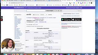 How to use WordReference to look up verb conjugations