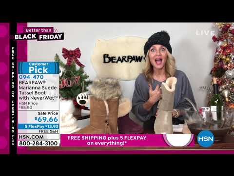 BEARPAW Marianna Suede Tassel Boot with NeverWet