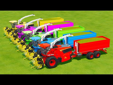 CUT CORN AND MAKE CHAFF WITH JOHN DERRE FORAGE HARVESTERS AND MAN TRUCKS - Farming Simulator 22