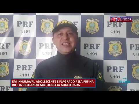 ROTA DO DIA 24 04 20  En Inhuma, PI, adolescente eÌ flagrado na BR 316, pilotando moto adulterada