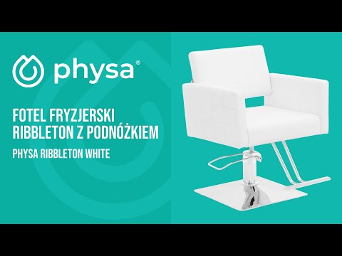 Video - Fotel fryzjerski Ribbleton z podnóżkiem -  45 - 55 cm - 150 kg - biały