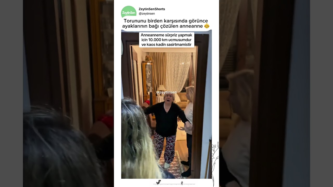 Sürpriz yapan torun ve heyecandan bayılan anane 😂