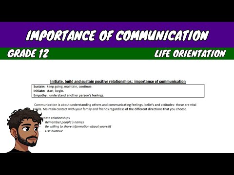 Importance of Communication | Grade 12 LO
