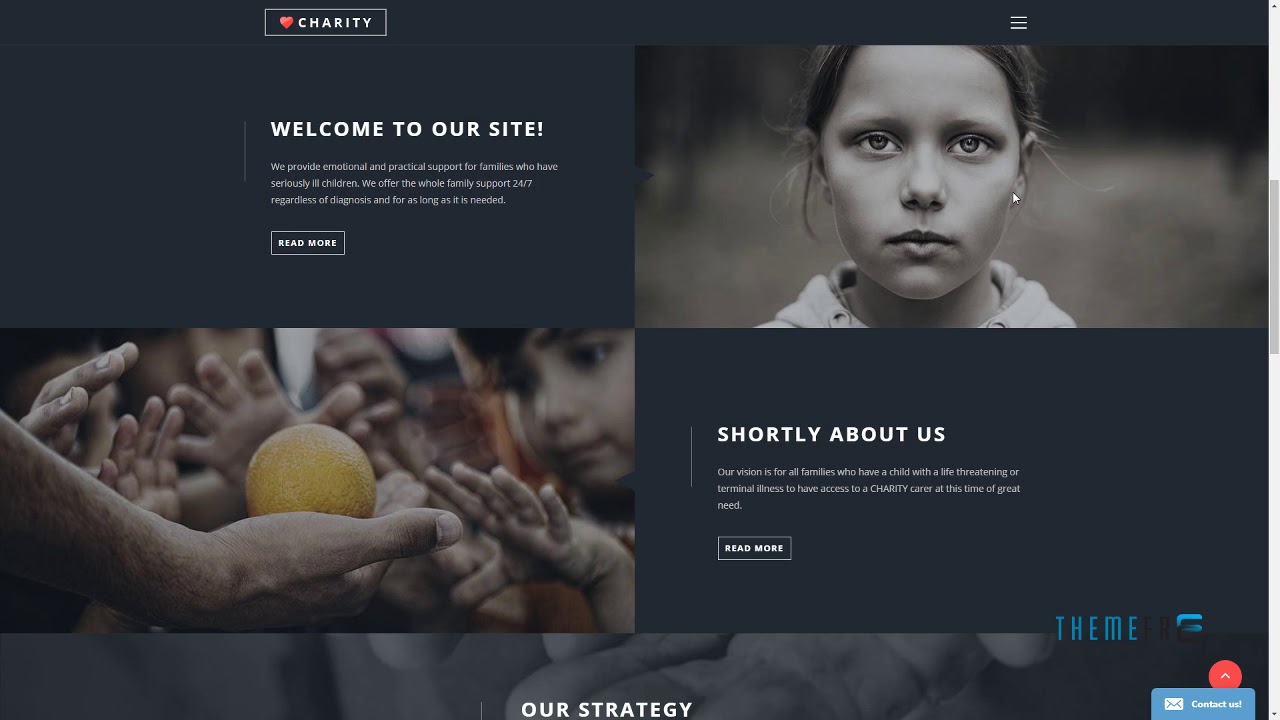 Child Charity Responsive Website Template TMT | Free Template  Kurou