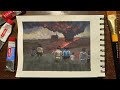 Painting An Apocalyptic Stranger Things Scene In Gouache Full Process Tutorial For Beginners