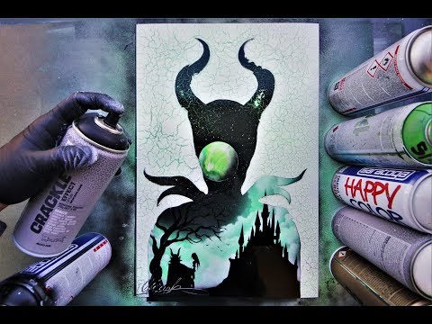 MALEFICENT Villain and Hero - SPRAY PAINT ART by Skech Video