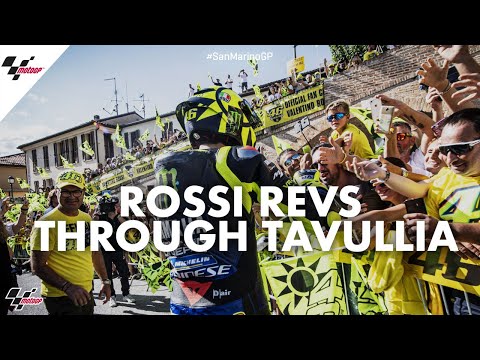 Hometown hero: Rossi revs through Tavullia | 2019 #SanMarinoGP