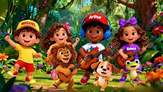 🐶🦁 Pula, Dança e Brinca com os Animais! 🎶 | Música Infantil Animada#kidsmusicvideo #childrenSongs