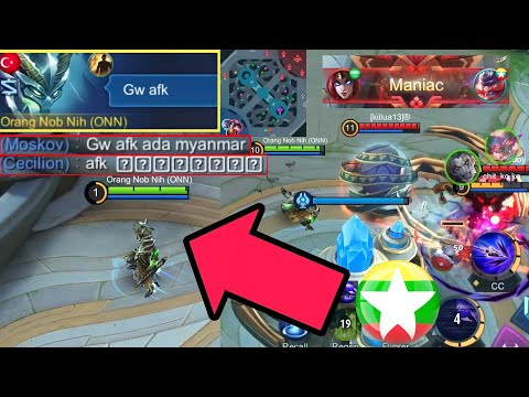 PRANK TOP 1 MOSKOV AFK PART 3, PLAYER MYANMAR MARAH KELUAR BAHASA ALIEN WKWK - MOBILE LEGENDS
