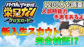 #栄冠クロス ハニバ直前 新入生スカウト データ検証(1200人分) 栄冠ナイン クロスロード