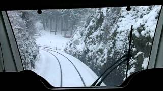 preview picture of video 'TRAIN TER NIMES - CLERMONT : VUE ARRIERE NEIGE ALLEYRAS / LANGEAC'
