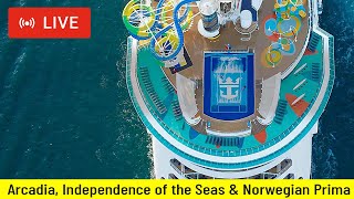 SHIPS TV - Arcadia, Independence of the Seas & Norwegian Prima Depart Port of Southampton (LIVE)
