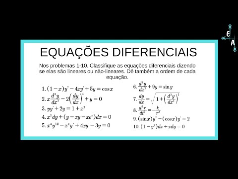 Equações Diferenciais - Linear ou Não Linear e Ordem - Exercícios 1-10 Zill 3ed