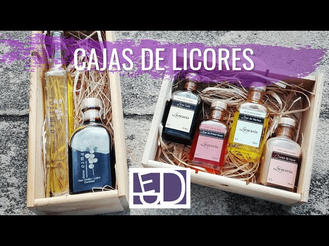 Vídeo relacionado con Caja de 14 estuches de licores Panizo para regalar. Licores miniaturas (20 cl.) de Licor de Hierbas, Crema de Orujo, Crema de Arroz y Licor de café Panizo