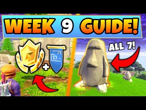 Fortnite WEEK 9 CHALLENGES GUIDE! – STONE HEADS Locations, Treasure MAP (Battle Royale Season 5)