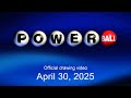 Powerball Drawing For April 30 2025