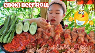 Download lagu HARI INI AKU MASAK ENOKI BEEF MERCON‼️ MAKAN DIKEBUN 🔥  mp3