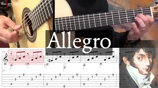 ALLEGRO IN A MINOR - Mauro Giuliani - Full Tutorial with TAB - Classical Guitar