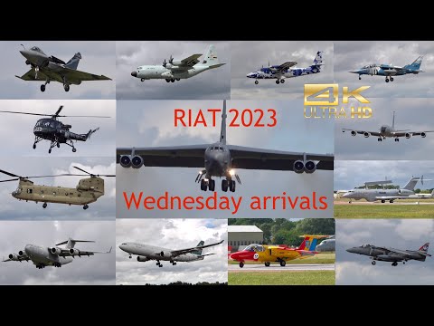 (4K) RIAT 2023 Wednesday arrivals Compilation at RAF Fairford 2023 Airtattoo C17 A400 Tornado usaf