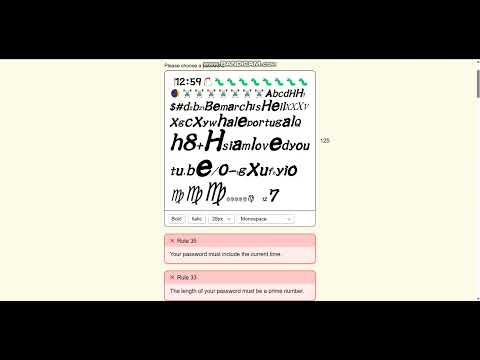 I almost completed the Password Game when this happened...