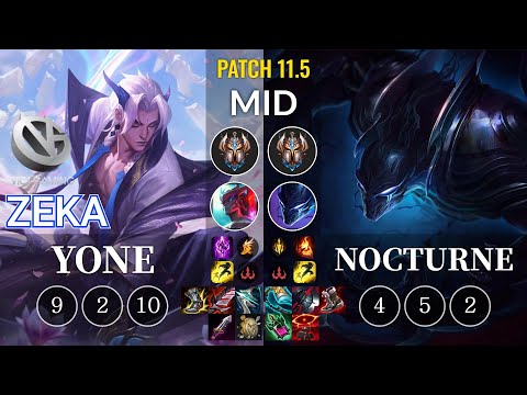 VG Zeka Yone vs Nocturne Mid - KR Patch 11.5