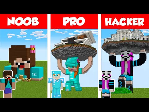 Minecraft NOOB vs PRO vs HACKER: STATUE HOUSE BUILD CHALLENGE in Minecraft / Animation
