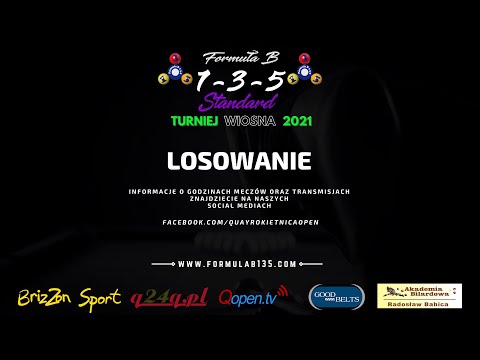 Turniej Formuła B 1-3-5 Standard Wiosna 2021 - losowanie