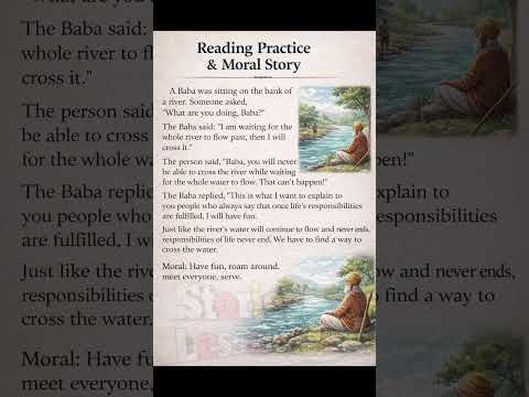 Reading Practice & Moral Story | A Wise Baba and the River