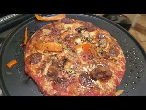 Keto pizza, loaded with fiber, using  8" taco 5 net carbs.