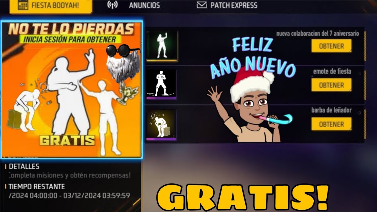 😊 REGRESA EL EMOTE RISA EVENTO FELIZ AÑO NUEVO GRATIS 😱 ELIJE TU EMOTE FAVORITO GRATIS EN FF LATAM 🥳