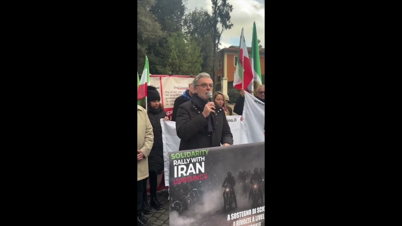 MOLLICONE SOTTO L’AMBASCIATA IRANIANA: “CON IL POPOLO PER LIBERTÀ, DIRITTI E DEMOCRAZIA”