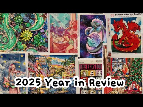 2025 diamond painting year in review | 19 finished canvases + alllll the stats!