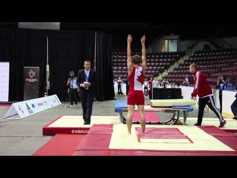 Keegan Soehn - DMT - 1st Pass - 2014 Senior Pan Am Trampoline Championships
