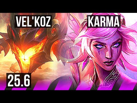 VEL'KOZ & Jhin vs KARMA & Ezreal (SUP) | KR Master | 25.6