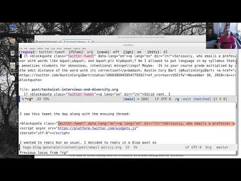 Using Emacs 73 - Ripgrep and updating my blog