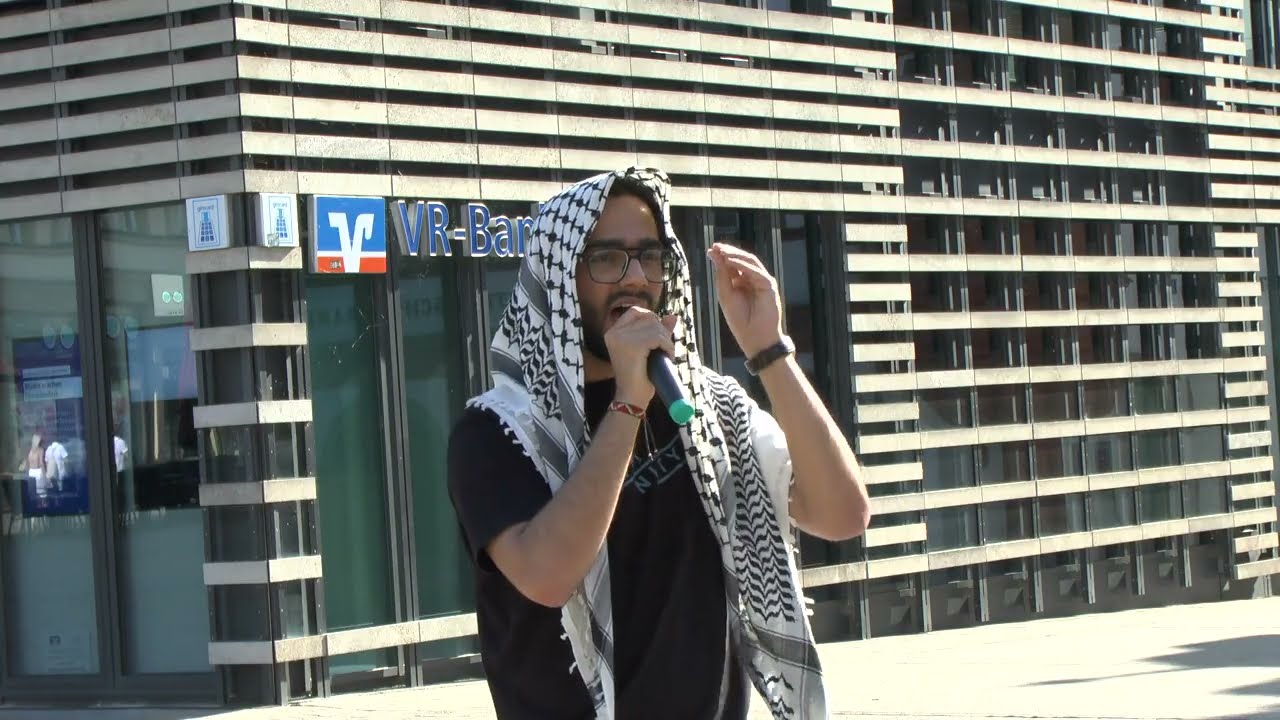 Demo "Freedom for Palestine" am 21.06.2025 in Würzburg: Redebeitrag Students for Palestine (englisch)