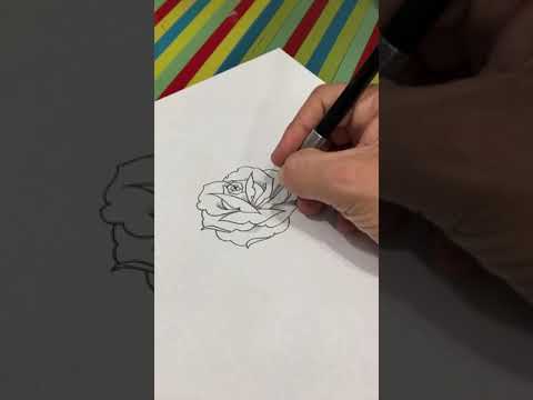 Aula de desenho ROSA em PONTILHISMO! Aula 12 Bora aprender a desenhar e tatuar? #cursodedesenho