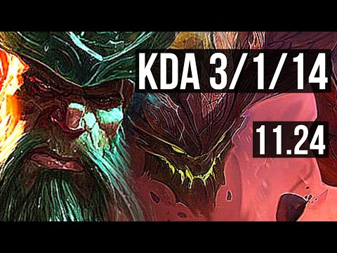 GANGPLANK vs MALPHITE (TOP) | 3/1/14, 300+ games, 900K mastery | KR Master | 11.24
