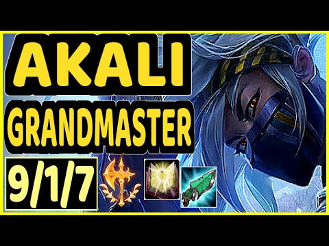 RAGNER (AKALI) - 9/1/7 KDA TOP GAMEPLAY - EUW Ranked GRANDMASTER