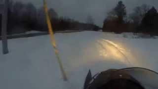 preview picture of video 'snowmobiling Polaris supper sport  on Lack Hilbert, WI.'