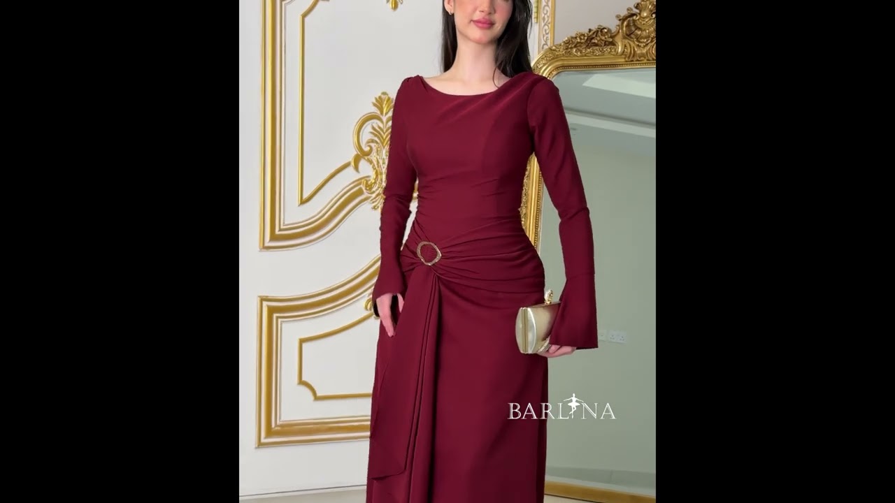 فستان عودي بتفصيلة في الخصر مزمومة راقية - XXL