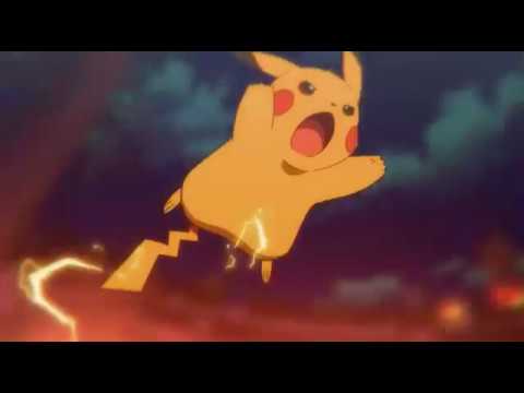 Pikachu and Zeraora fight scene