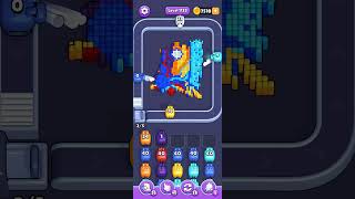 Pixel Flow — hard level 1133 (alien on blue and violet background)